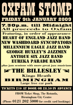 Oxfam Stomp 9th January at the Billesley, Kings Heath